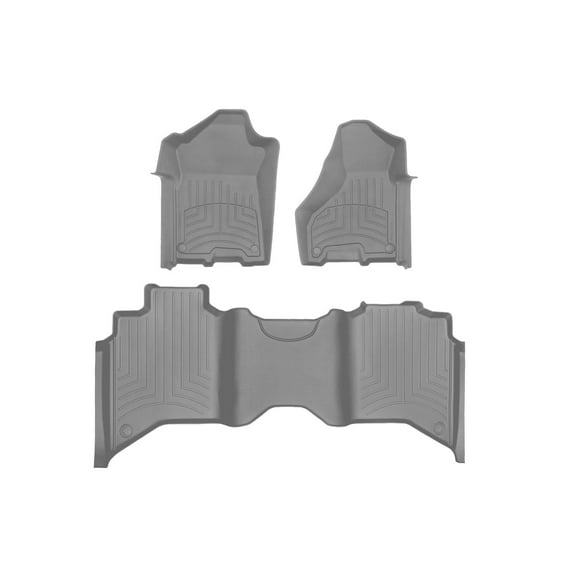 WeatherTech FloorLiner HP Custom Fit Floor Mats compatible with Ram Truck 2500/3500, Ram 2500/3500 - 1st & 2nd Row, Grey