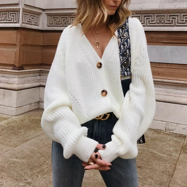 White knit cardigan sweater 2025