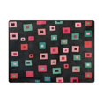 thumbnail image 5 of Yayeee Area Rugs for Living Room 5.2'x4' Non Slip Washable Bedroom Floor Carpet, Red Block Pattern, 5 of 5