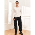 thumbnail image 2 of Pantalones cargo ZAFUL con bolsillo plano en paracaídas para hombre, color negro XL, 2 of 6