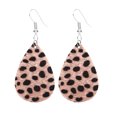 thumbnail image 2 of Eosunjian Women Leopard Print Teardrop Dangle Faux Leather Hook Earrings Jewelry Gift, 2 of 13