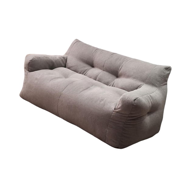 Sofá de 2 plazas, sofá, dormitorio compacto que ahorra espacio, habitación de invitados ergonómica, relleno de partículas versátil, sofá perezoso, Gris claro