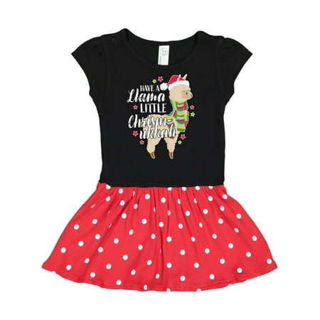 

Inktastic Happy Holidays Have a Llama Little Chrismukkah Gift Toddler Girl Dress