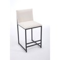 thumbnail image 6 of Hassch Set of 2 Counter Height Bar Stools, Ivory Linen Upholstered Armless Bar Chairs with Padded Seat and Backrest, Modern Metal Frame Barstools for Kitchen Island and Dining Room, 6 of 8