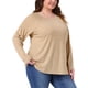thumbnail image 4 of Blusa de Talla Grande para Mujeres, Camisas de Manga Larga con Cuello Redondo, Tops Tunic de Corte Holgado 3X Caqui, 4 of 6