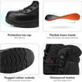 thumbnail image 4 of NORTIV 8 Botas de trabajo con punta de acero para hombre, botas tácticas industriales antideslizantes de seguridad, talla 10,5 de ancho, color negro Trooper-Steel-W, 4 of 7