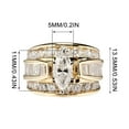 thumbnail image 7 of Momihoom Wedding Ring Set for Women 14K Gold Plated Marquise Cut CZ Engagement Rings Bridal Set Anniversary Promise Wideband Rings for Her(4 Pack), 7 of 7