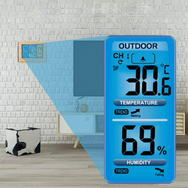Weather Stations Wireless Indoor Outdoor Thermometers, Color