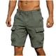 thumbnail image 1 of Mens Cargo Shorts con Bolsillos Color Sólido Botón Cintura Casual Y de Moda Shorts para Hombres, 1 of 9