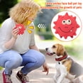 thumbnail image 5 of Latex Squeaky Spiky Ball Dog Toy Funny Face Interactive Pet Chew Toy for Teeth Cleaning Small Medium Dogs Yellow, 5 of 5