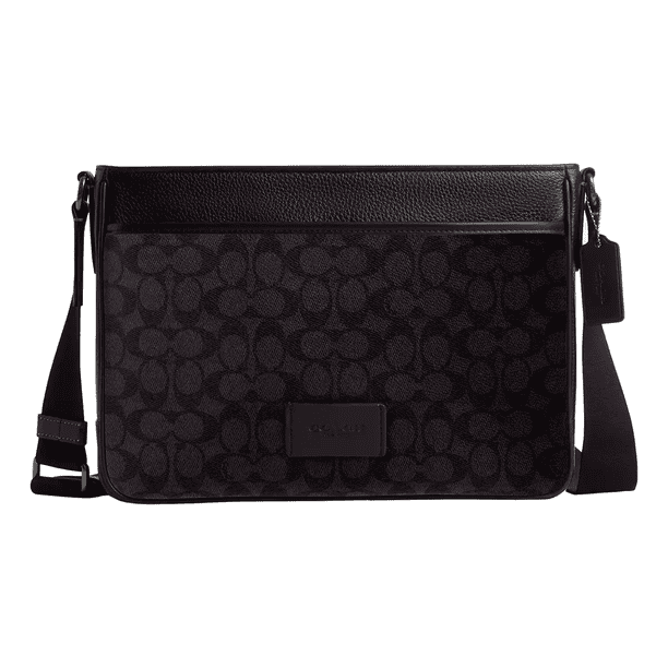 Coach Bandolera Hombre District Crossbody Bag Cv761 Original Negro Monograma Níquel Negro