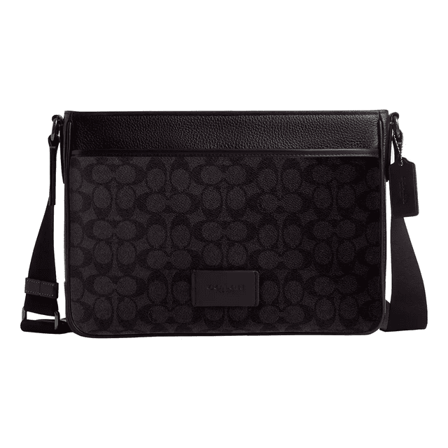 Coach Bandolera Hombre District Crossbody Bag Cv761 Original Negro Monograma Níquel Negro