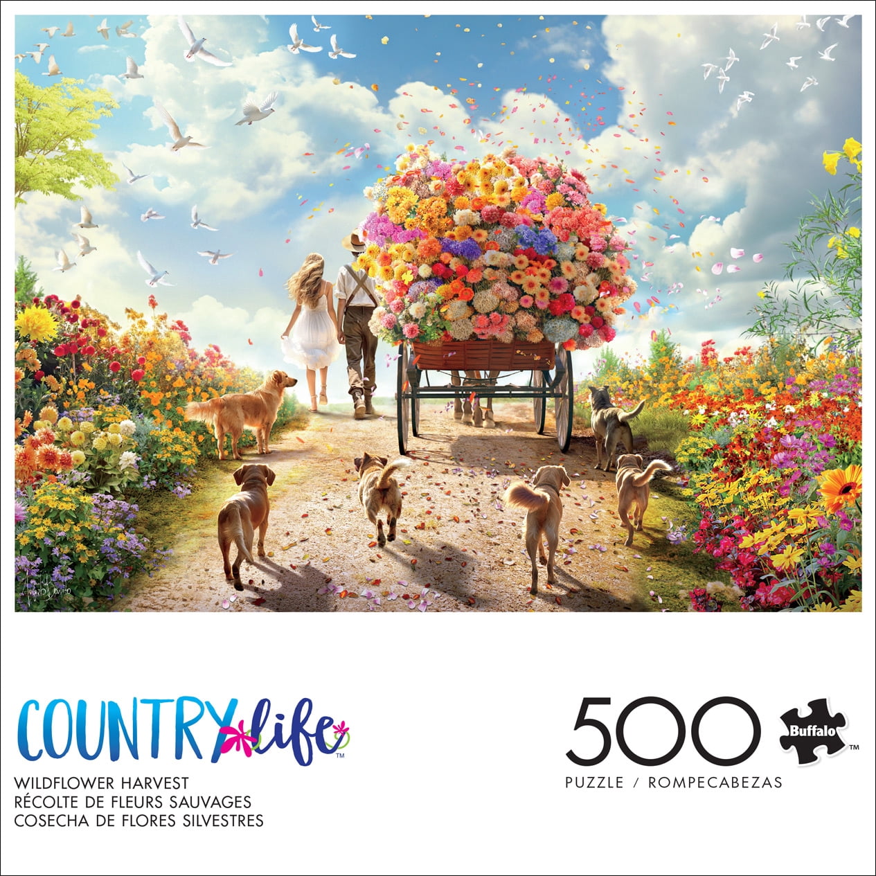 Buffalo Games Country Life Wildflower Harvest 500-Piece 21.25 x 15 inch Interlocking Jigsaw Puzzle for Adults Ages 14-99