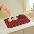 thumbnail image 5 of Christmas Buffalo Plaid Dish Drying Mats 18x24 Inch Red Drying Mats Xmas Winter Holiday Kitchen Decor Absorbent Drying Dish Pad Rack Drainer Mats for Kitchen Dining Room Counter, 5 of 7