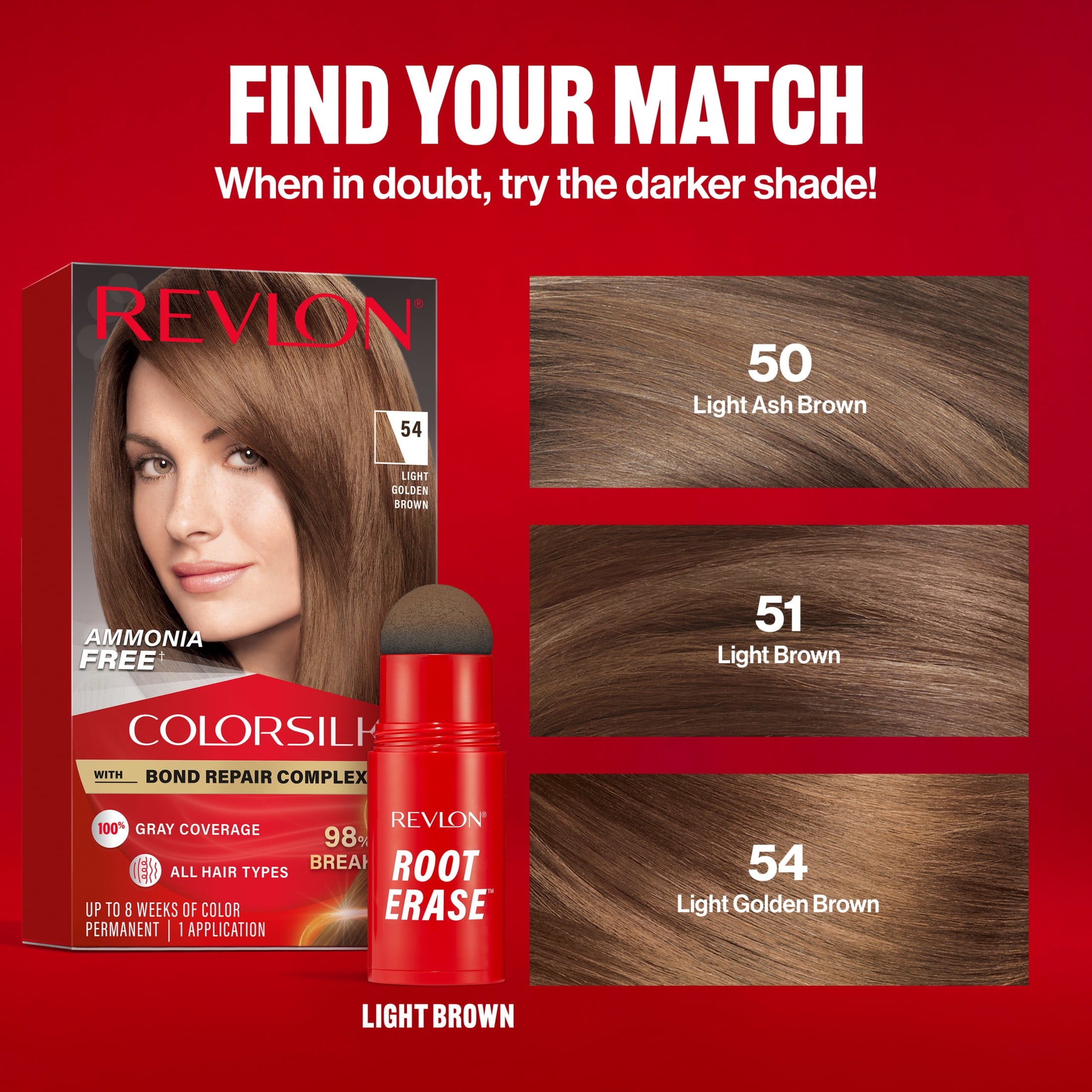 Revlon Root Erase Hair Concealer, Dab & Swipe Instant Root Cover Up, Temporary, 04 Light Brown, 0.10 oz