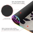 thumbnail image 4 of Black and Purple Leaves RGB Gaming Mouse Pad Large Keyboard Mat Rubber Base 13 Light Modes, 4 of 6