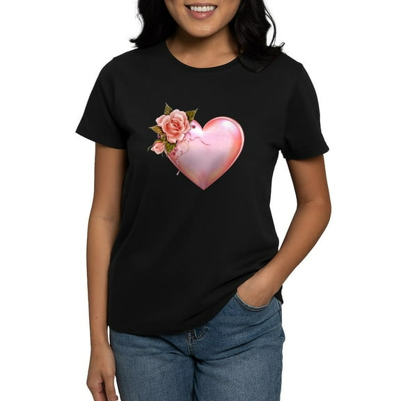 CafePress - Romantic Hearts T Shirt - Women's Traditional Fit Dark T-Shirt