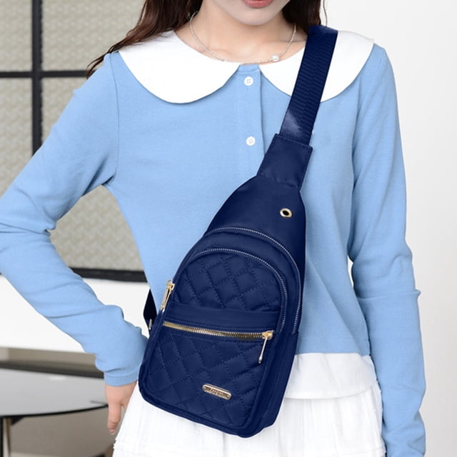 Bolsa pectoral de viaje para mujer, bandolera ligera de tela impermeable, bandolera de gran capacidad con puerto de carga USB, bolsillo antirrobo, múltiples compartimentos, 5 colores