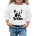 thumbnail image 2 of Crewneck Sweatshirt Boys Girls Christmas Letter Hoodless Long Sleeve Pullover White 4-5 Years, 2 of 6