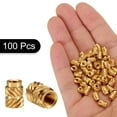 thumbnail image 3 of 100 Packs M3 Threaded Inserts Brass Heat Set Insert M3x7mm, OD 5mm Knurled Insert Nuts, 3 of 6