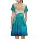 thumbnail image 1 of Fotbe Beach Vestido Largo de Moda para Mujer, Vestido Tipo Camiseta con Manga Corta y Estilo Casual a Rayas y Bloques de Color, 1 of 6