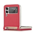 thumbnail image 3 of Dteck Case for Samsung Galaxy Z Flip 3 5G (2021),Shockproof Leather Hybrid PC Slim Card Holder Wallet Back Case Lightweight Cover,Red, 3 of 9