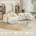 thumbnail image 2 of Wiilayok 145" Modular Sofa Set,Large Chenille U Shaped Sectional Sofa with Ottoman,Central Console,Cup Holder,6 Seater Deep Seat Couch for Living Room Furniture,Beige, 2 of 9