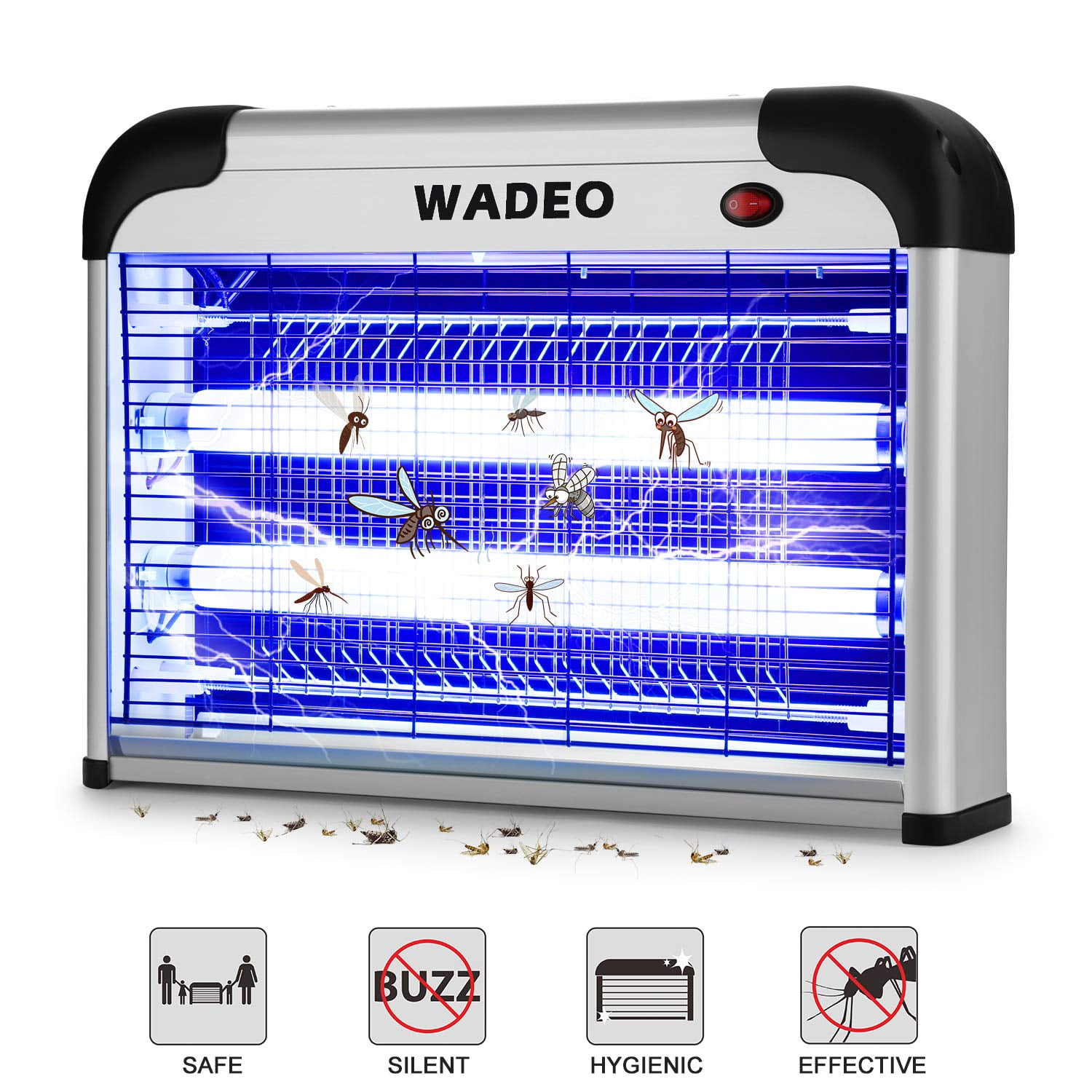 WADEO Bug Zapper Indoor with Noiseless and Smokeless Mosquito Killer Attracts and Kills