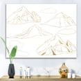 thumbnail image 2 of Designart ' Minimalistic Gold Linear Set Of Clouds and Mountains ' Modern Canvas Wall Art Print, 2 of 4