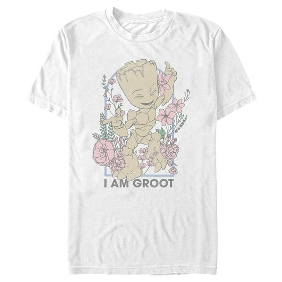 Men's Guardians of the Galaxy Floral I Am Groot  Graphic Tee White 3X Large