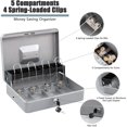 thumbnail image 4 of Locking Cash Box with Lock Money Box with Cash Tray Lock Box with Key Money Saving Organizer .Lx .Wx .H es XL Large, 4 of 6