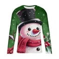 thumbnail image 4 of cllios Mens Christmas T Shirts Cute Xmas Snowman Printed Tee Shirt Slim Fit Long Sleeve Roune Neck Tees Ugly Chritsmas Shirts for Men,Men's Vacation Tops, 4 of 5