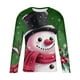 thumbnail image 4 of Blusas y camisas de manga larga y cuello redondo para hombre, informales, a la moda, con estampado navideño, cuello redondo, blusas de licra de manga larga para hombre., 4 of 5