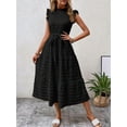 thumbnail image 4 of Women Summer Casual Midi Maxi Dresses Short Sleeve Black L, 4 of 8