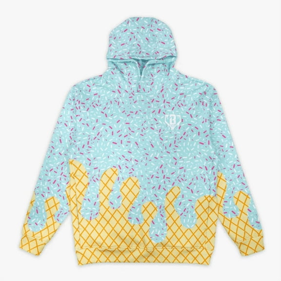 DHXXH Ice Cream Hoodie Custom Soft Dropped Shoulder Baseball Fans All-Season for 2025 Unisex for Men and Women (Size S-XL)