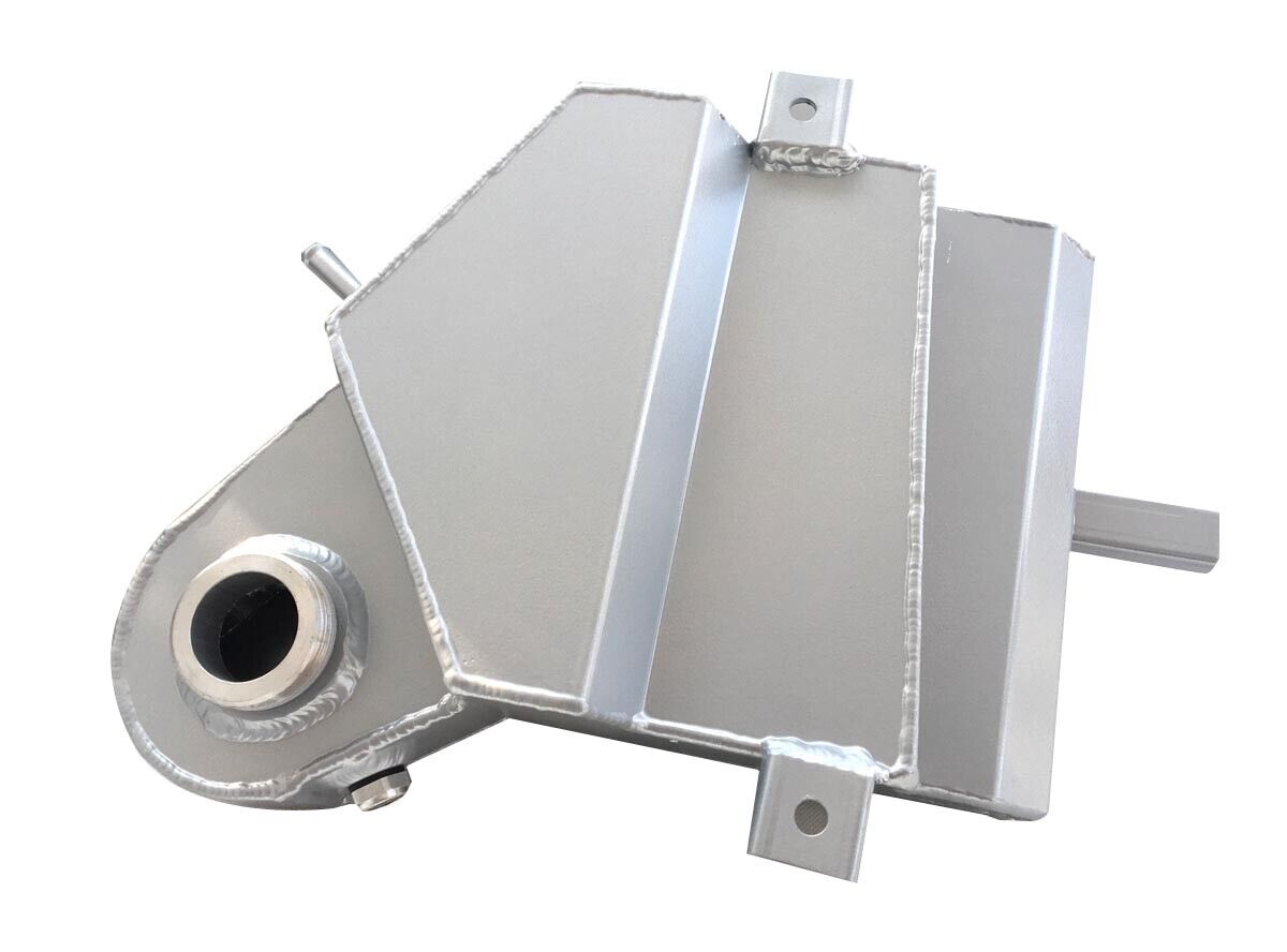 Aluminum Engine Coolant Reservoir Radiator Expansion Tank Replacement fit For Ford F250 F350 6.0L Powerstroke Diesel 2003-2007 Silver