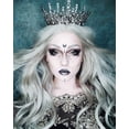 thumbnail image 3 of Corona de reina para mujer, corona de boda para novia, tiara gótica, accesorios para el cabello oscuro con diamantes de imitación para cumpleaños, cosplay, fiesta, graduación, Halloween, 3 of 5