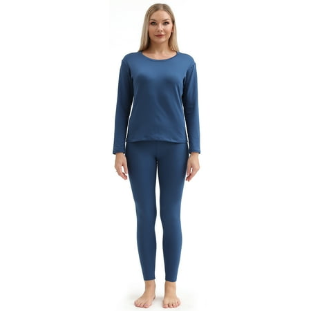 

Thermal Underwear Women s Super Soft Long John Set Bottom Ski Winter Warm Top and Bottom Black S-2XL
