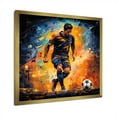 thumbnail image 2 of Designart "Soccer Player Green and Yellow Athlete II" Sports Framed Wall Art Decor - Modern Green Soccer Entryway Framed Wall Art, 2 of 6
