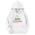 thumbnail image 4 of Staki Christmas Girls Hoodie Kids Long Sleeve Tops Hoodies Hooded Pullover Sweatshirts Christmas Hoodies Shirt(White,3-4 Years), 4 of 7