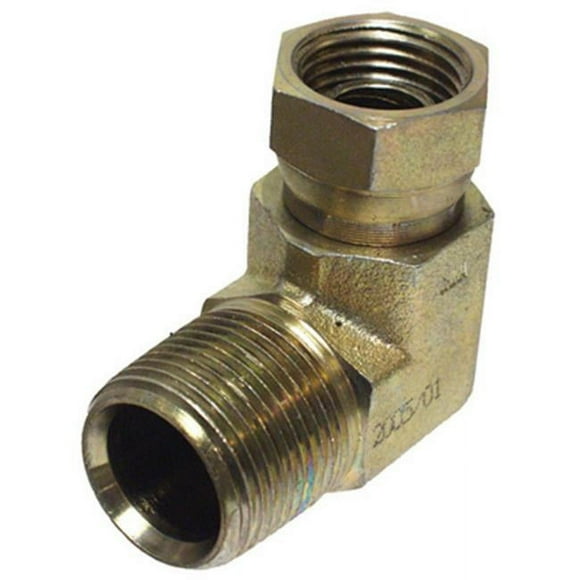 Apache 39005175 .50 in. Male Pipe x .50 in. Female Pipe, 90 Degree Swivel, Hydraulic Adapter