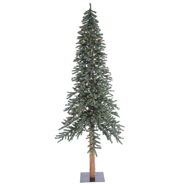 Natural Bark Dura-Lit Alpine Tree with Warm White LED Lights - 9 ft. x 56 in.