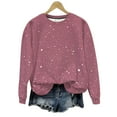 thumbnail image 2 of PNTUTB Women's Casual Oversized Crewneck Long Sleeve Fashionable Shimmering Print Pullover Sweatshirt, 2 of 6