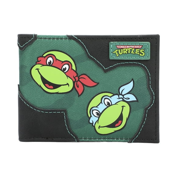 Teenage Mutant Ninja Turtles Character Faces 3.5” Black Bifold Card Wallet