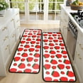 thumbnail image 4 of Kitchen Rugs Sets Of 2,Red Strawberry Plants Fruit Green Leaf White Pattern Anti Fatigue Kitchen Mat Rugs Non Slip Washable,Decorative Kitchen Floor Mats for Kitchen,Sink,Laundry,17"x47"+17"x47", 4 of 5