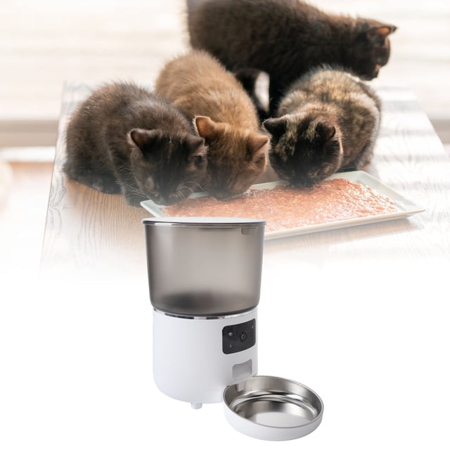 Comederos Automáticos De Gatos, Dispensador De Alimentos Secos De Gatos Cronometrados 4L, Alimentador Automático De Perros Wifi, Dispensador De Alimentos De Mascotas USB Con