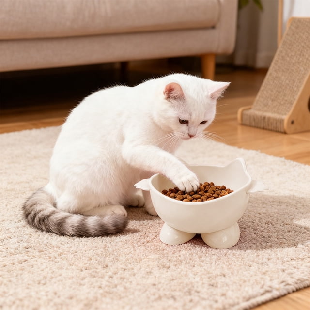 PRETXORVE Bol pour Chats Grande Capacité Bol Mignon pour Protéger le Cou