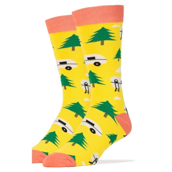 Oooh Yeah Men's Funny Novelty Crew Socks, Crazy Cool Silly Cotton Socks, Trailer Park