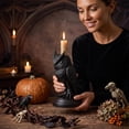 thumbnail image 4 of FeiBiQiuBi Gothic Black Owl Candle Holder Statue, Resin Owl Candlestick Holder, Halloween Gothic Tabletop Decor for Home Dining Table & Party, 4 of 8