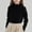 Black, variant on Girl's Mock Turtleneck Sweater Ribbed Knit Long Sleeve Pullover Soft Stretch Slim Fitted Top